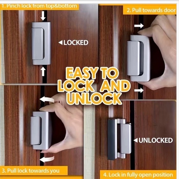 Door Reinforcement Lock Durable and Child-Safe Home Security Lock - Picture 5 of 7
